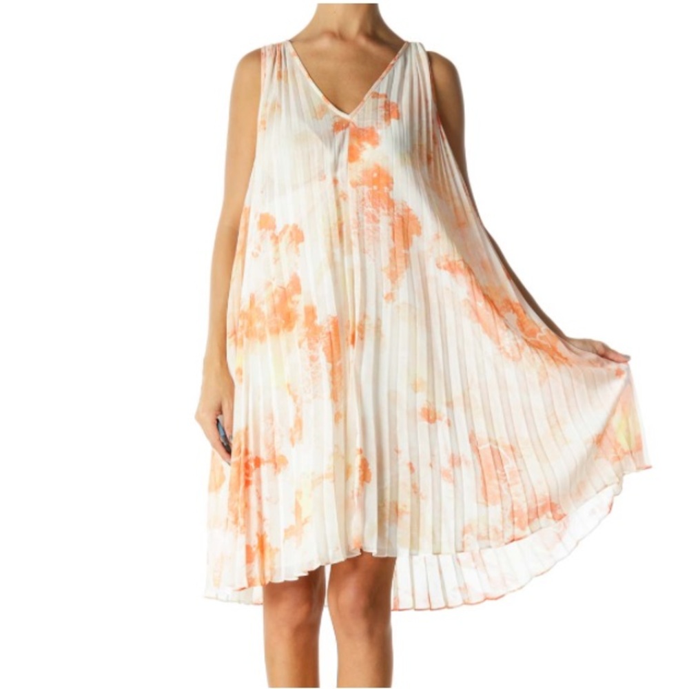 Club Monaco Kalinda Flowy Orange & White Print Dress | Size 2